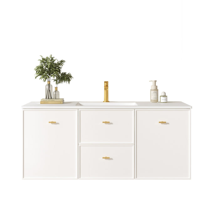 600-1500*455*500mm Mercio Seattle Matt White Wall Hung Vanity