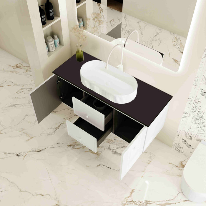 600-1500*455*500mm Mercio Seattle Matt White Wall Hung Vanity