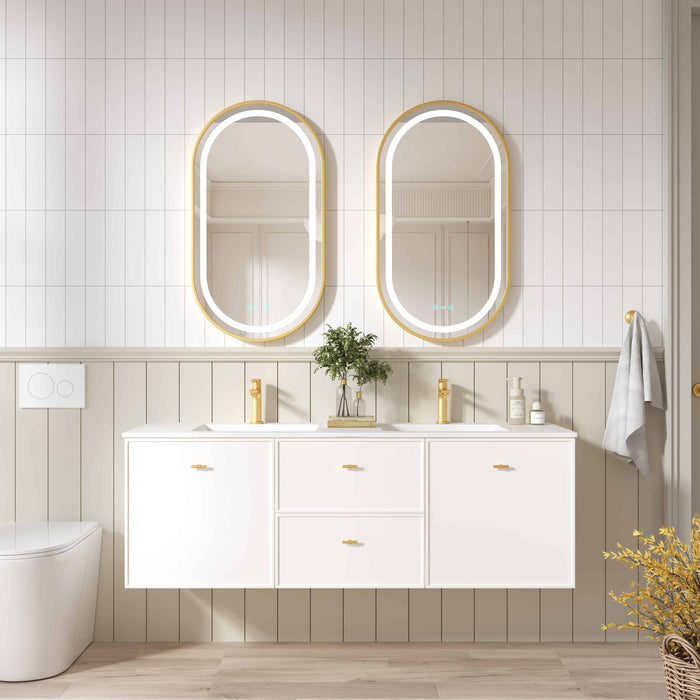 600-1500*455*500mm Mercio Seattle Matt White Wall Hung Vanity