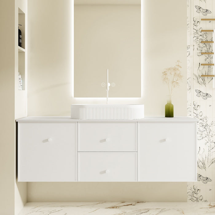 600-1500*455*500mm Mercio Seattle Matt White Wall Hung Vanity