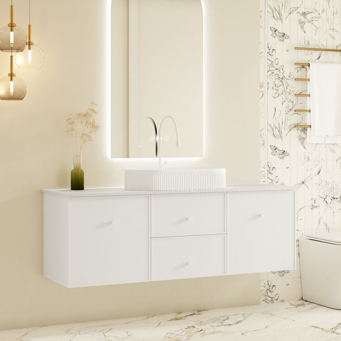 600-1500*455*500mm Mercio Seattle Matt White Wall Hung Vanity