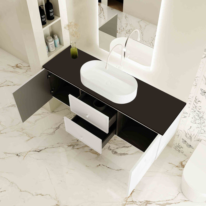600-1500*455*500mm Mercio Seattle Matt White Wall Hung Vanity