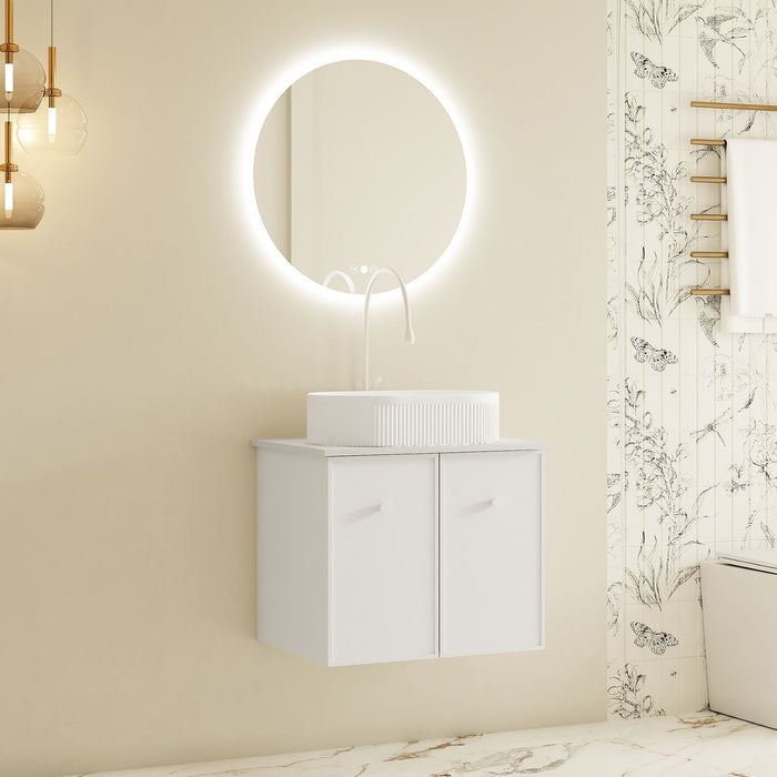 600-1500*455*500mm Mercio Seattle Matt White Wall Hung Vanity