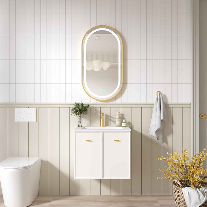 600-1500*455*500mm Mercio Seattle Matt White Wall Hung Vanity