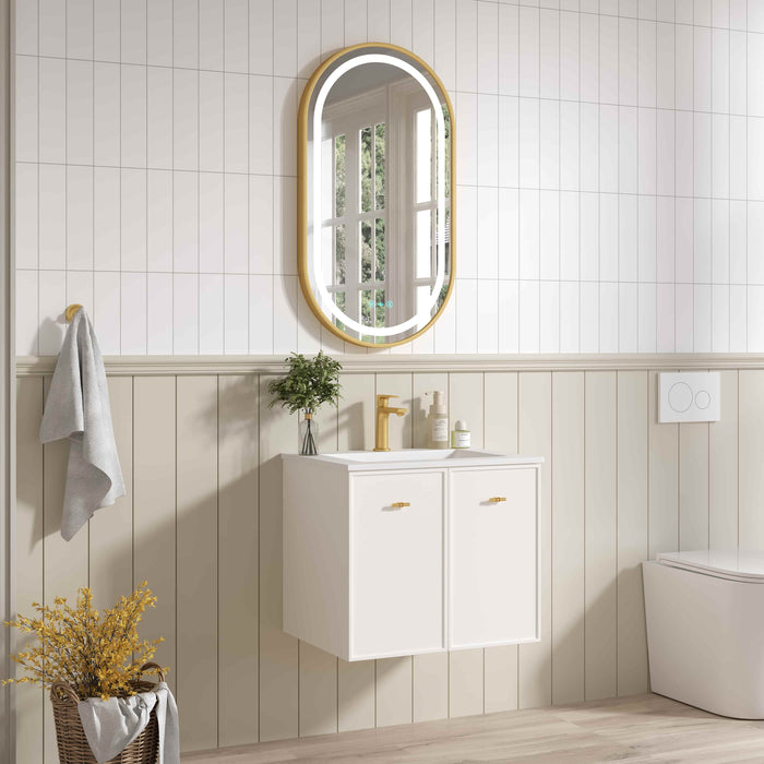 600-1500*455*500mm Mercio Seattle Matt White Wall Hung Vanity