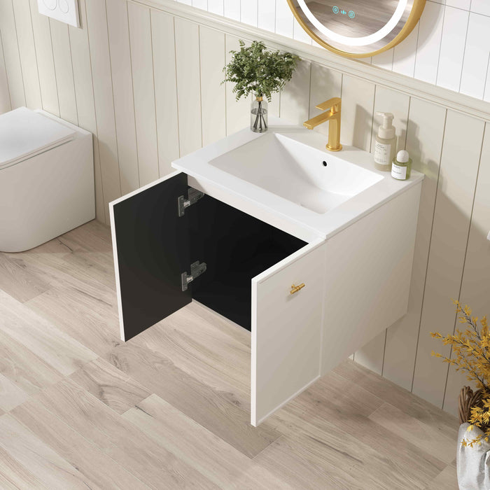 600-1500*455*500mm Mercio Seattle Matt White Wall Hung Vanity