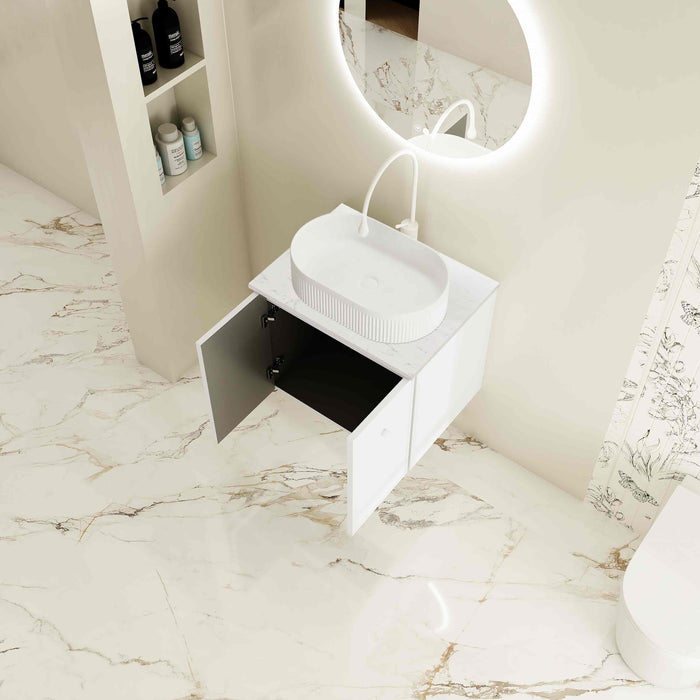 600-1500*455*500mm Mercio Seattle Matt White Wall Hung Vanity