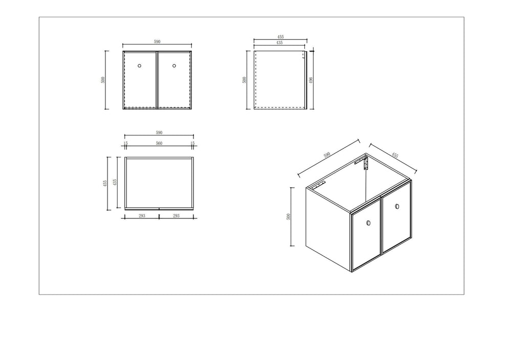 600-1500*455*500mm Mercio Seattle Matt White Wall Hung Vanity