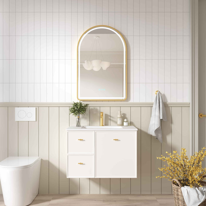 600-1500*455*500mm Mercio Seattle Matt White Wall Hung Vanity