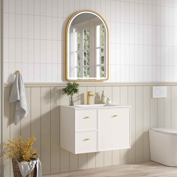 600-1500*455*500mm Mercio Seattle Matt White Wall Hung Vanity