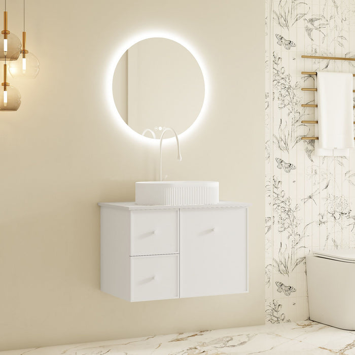 600-1500*455*500mm Mercio Seattle Matt White Wall Hung Vanity