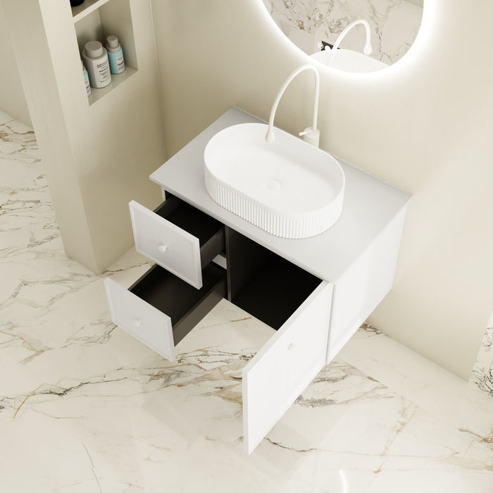 600-1500*455*500mm Mercio Seattle Matt White Wall Hung Vanity