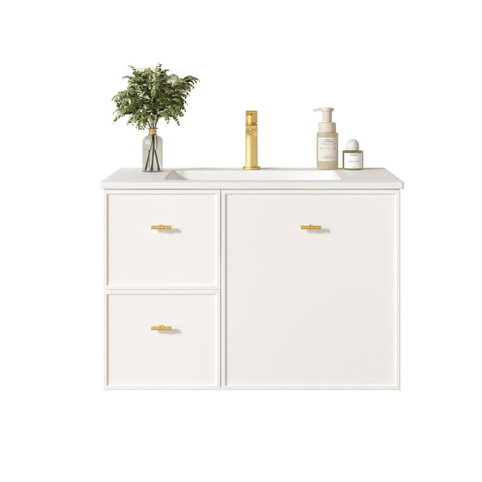600-1500*455*500mm Mercio Seattle Matt White Wall Hung Vanity