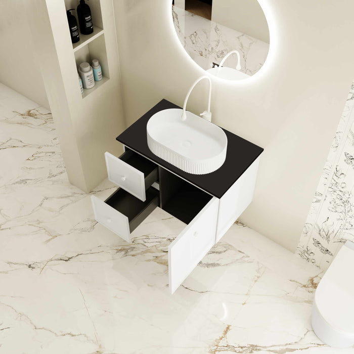 600-1500*455*500mm Mercio Seattle Matt White Wall Hung Vanity