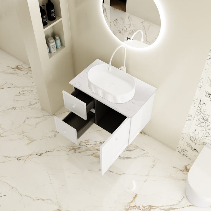 600-1500*455*500mm Mercio Seattle Matt White Wall Hung Vanity