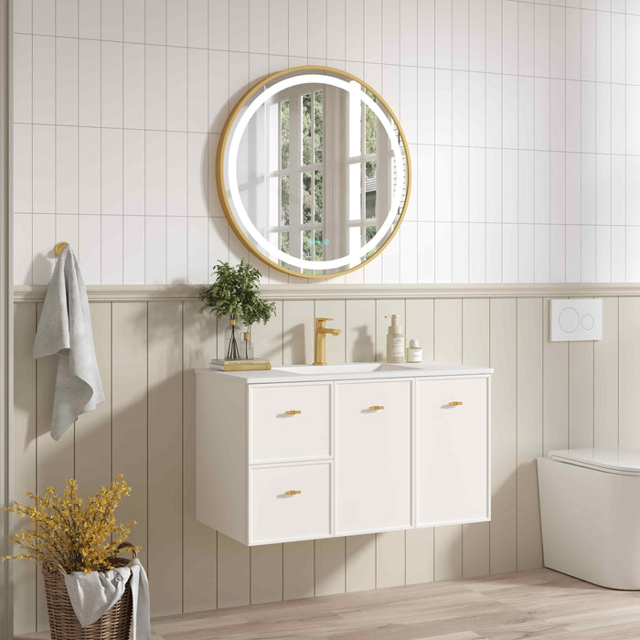 600-1500*455*500mm Mercio Seattle Matt White Wall Hung Vanity