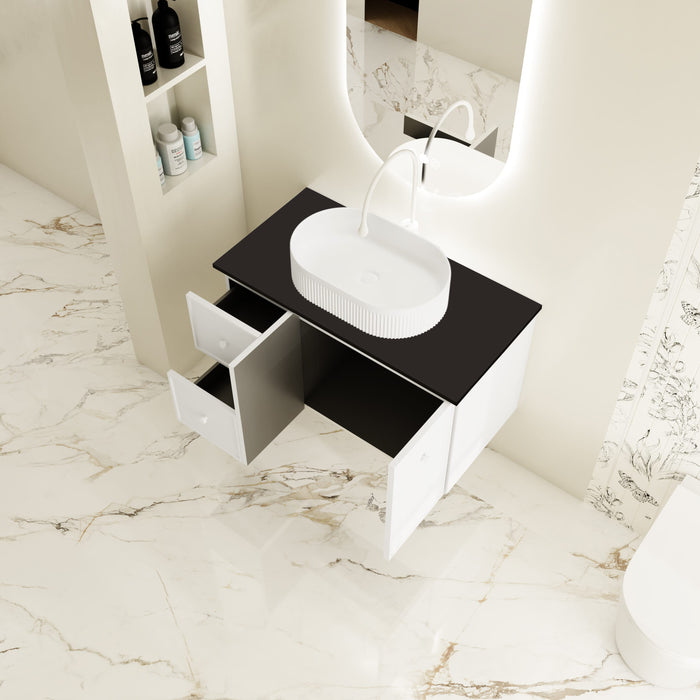 600-1500*455*500mm Mercio Seattle Matt White Wall Hung Vanity