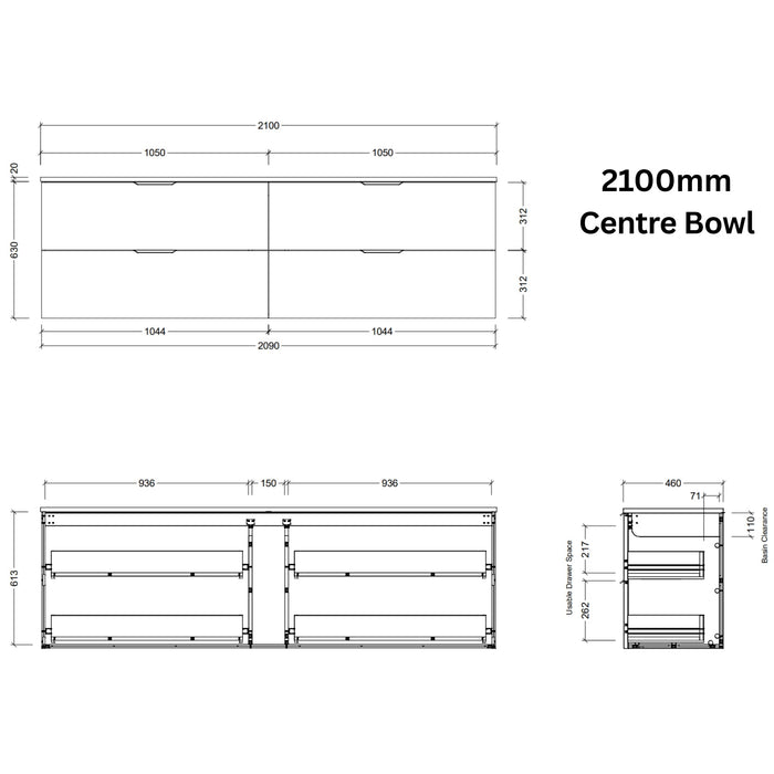 TIMBERLINE SUTHERLAND HOUSE CUSTOM WALL HUNG VANITY (ALL SIZING)