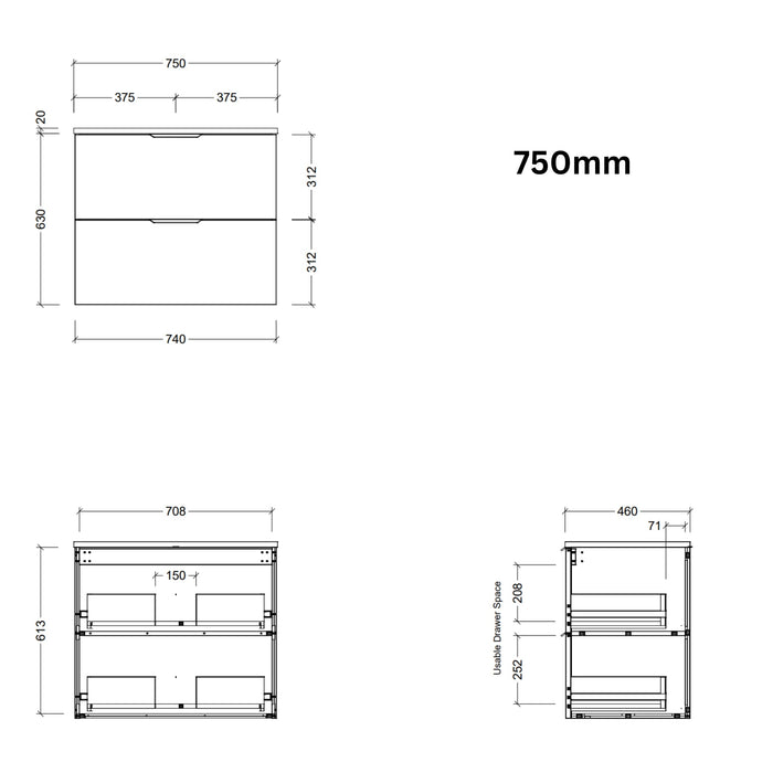 TIMBERLINE SUTHERLAND HOUSE CUSTOM WALL HUNG VANITY (ALL SIZING)