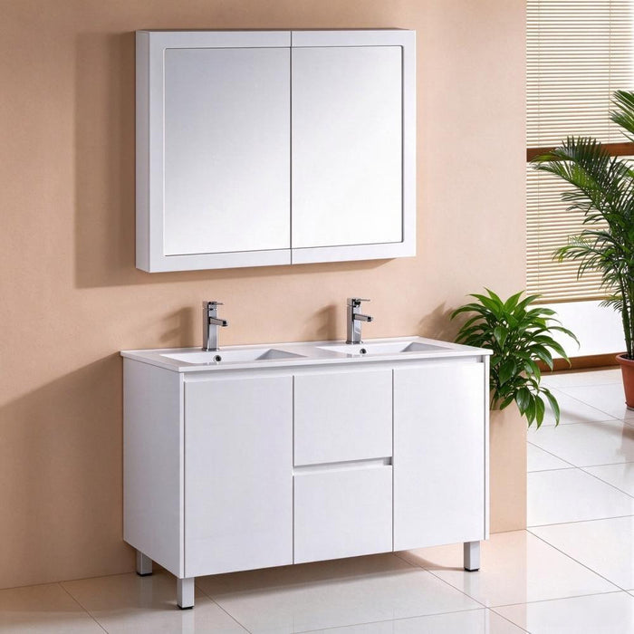 600-1800*460*875mm Sunny Gloss White PVC Finger-pull Freestanding Vanity With Legs