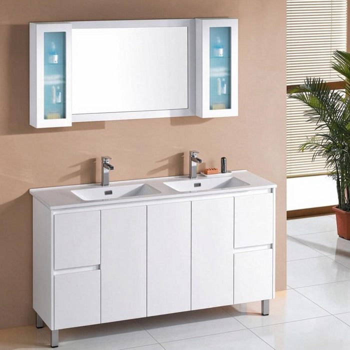 600-1800*460*875mm Sunny Gloss White PVC Finger-pull Freestanding Vanity With Legs