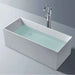 1700*725*550mm Sunny Cascade Matt White Rectangle Solid Surface Stone With Overflow Freestanding Bathtub