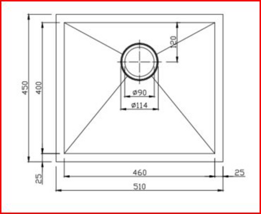 510x450x230mm ACA 1.2mm Handmade Top/Undermount Single Bowl Kitchen/Laundry Sink - HD reno