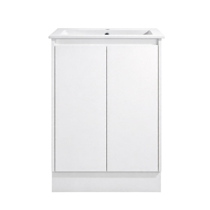 600-1200*460*890mm Sunny Gloss White MDF Finger-pull Freestanding Vanity With Kickboard