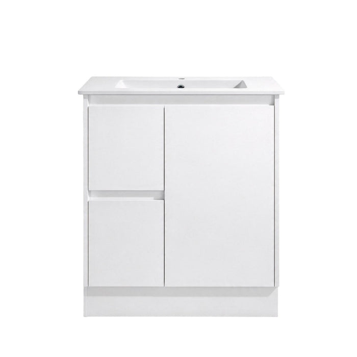 600-1200*460*890mm Sunny Gloss White MDF Finger-pull Freestanding Vanity With Kickboard