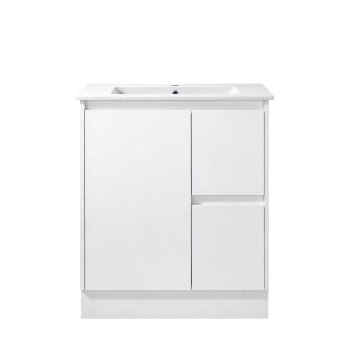 600-1200*460*890mm Sunny Gloss White MDF Finger-pull Freestanding Vanity With Kickboard