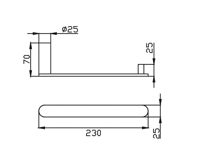 Sleek Hand Towel Rail(Brushed Gun Metal)