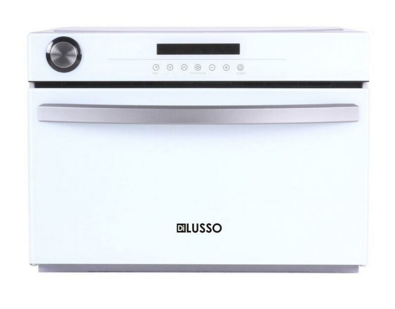 34L Freestanding Stainless Steel White Glass Steam Oven,Built in water reservoir