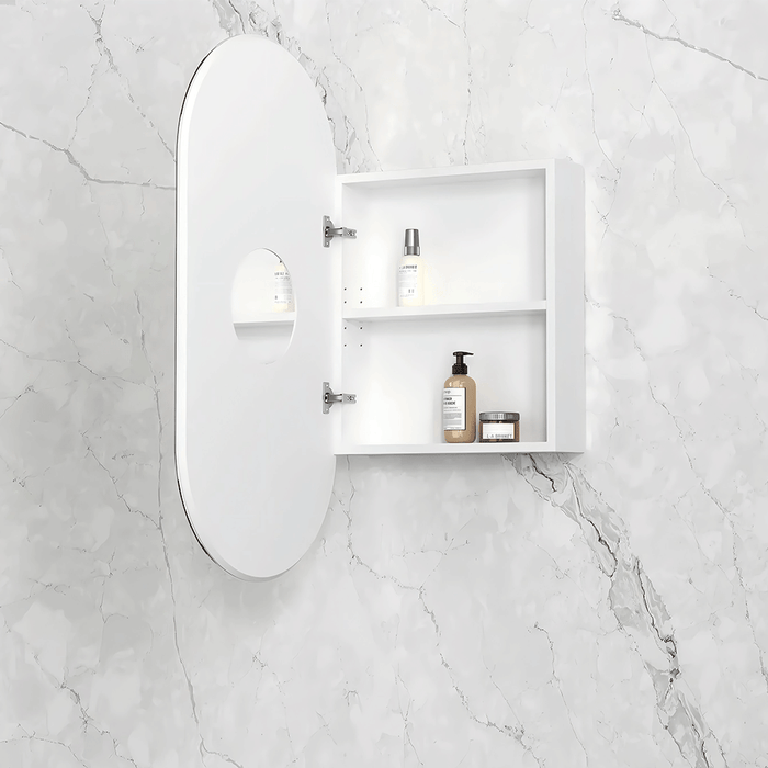900*450mm Otti Noosa Oval 2 Pac Polyurethane/Plywood Wall Mounted Shaving Cabinet
