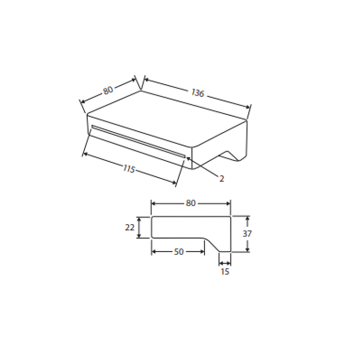 FIE Chrome Solid Brass Rectangle Bath Outlet