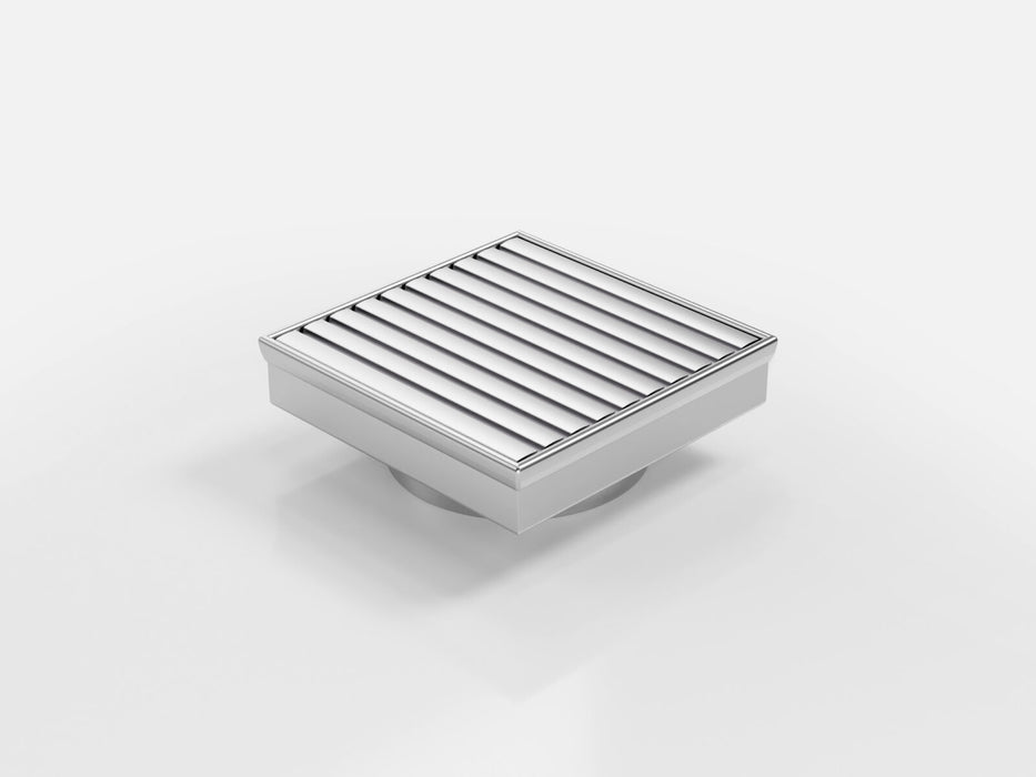 Square Floor Waste with Wave Grate (AA) grate style