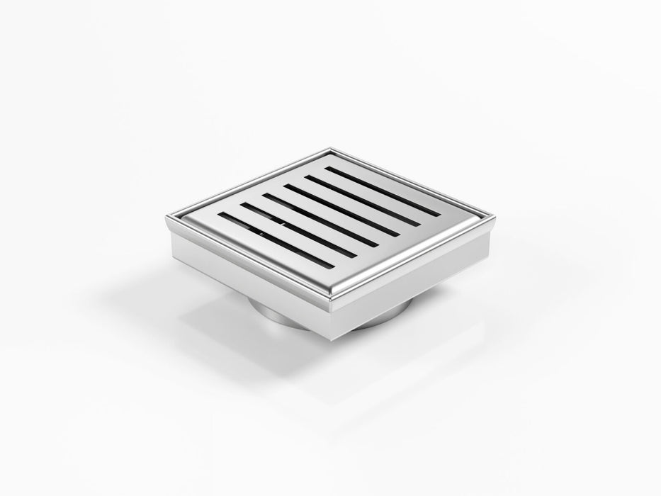 Square Floor Waste with Punched Perpendicular Slot (PPS) grate style