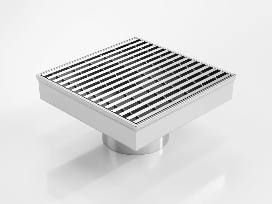 Square Floor Waste with Commercial Range (CR) grate style