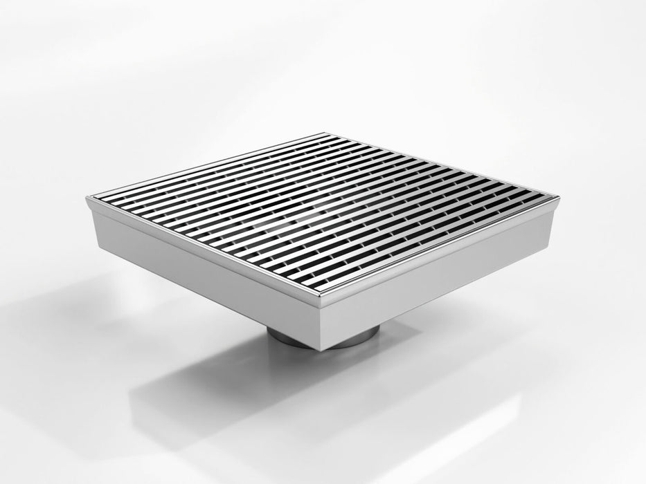 Square Floor Waste with Commercial Range (CR) grate style