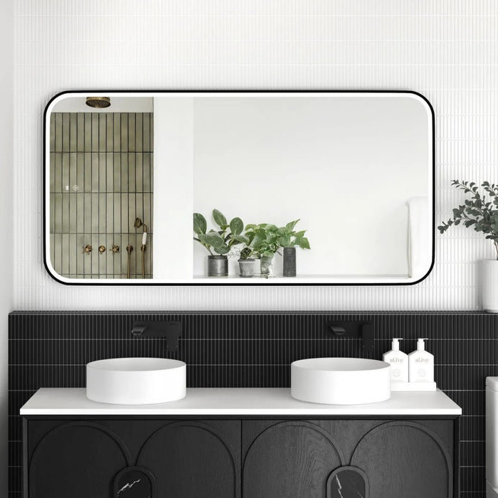 900/1200/1500mm Otti Newport Metal Frame Soft Rectangle Tuffi LED Mirror