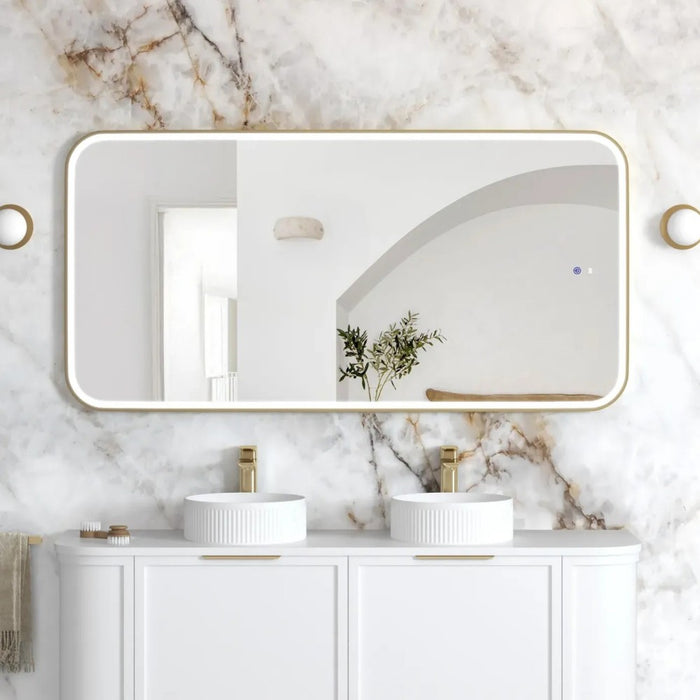900/1200/1500mm Otti Newport Metal Frame Soft Rectangle Tuffi LED Mirror