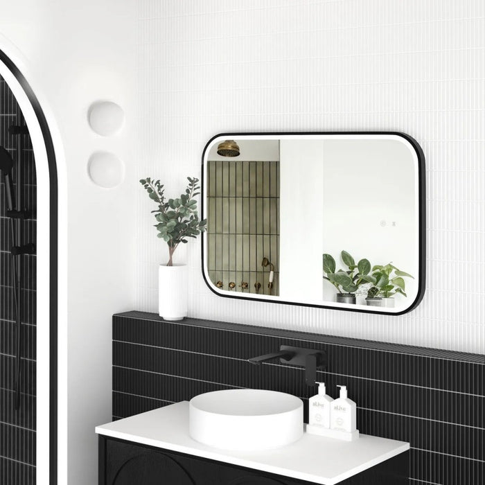 900/1200/1500mm Otti Newport Metal Frame Soft Rectangle Tuffi LED Mirror