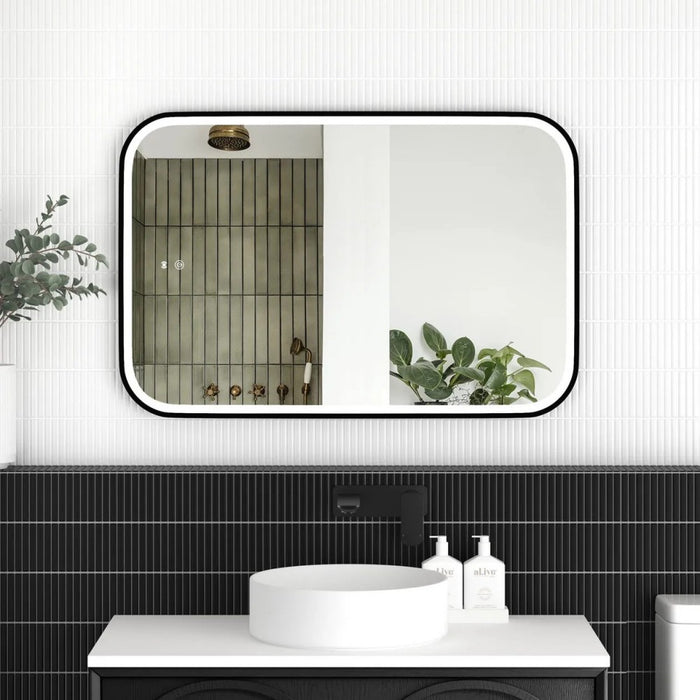900/1200/1500mm Otti Newport Metal Frame Soft Rectangle Tuffi LED Mirror