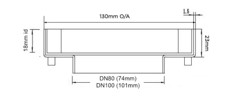 Square inspection opening clean out with lockdown Tile Insert (Ti) grate style