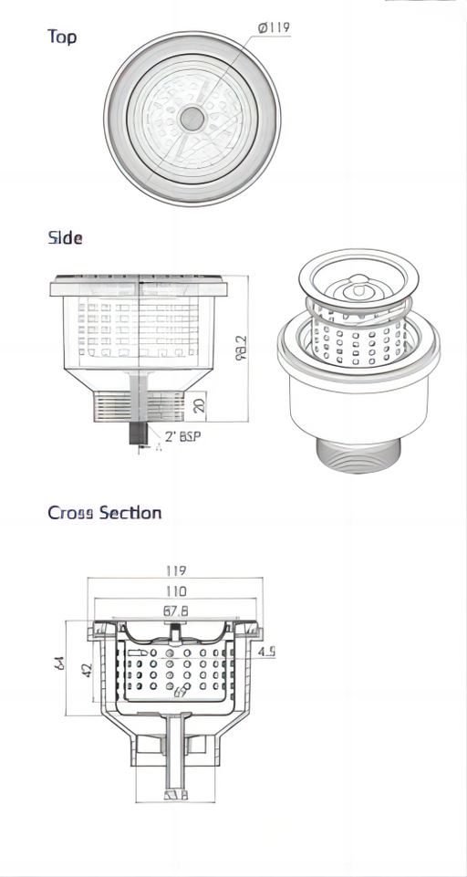 Domestic Sink Waste Arrestor Suits 90mm Outlet - HD reno
