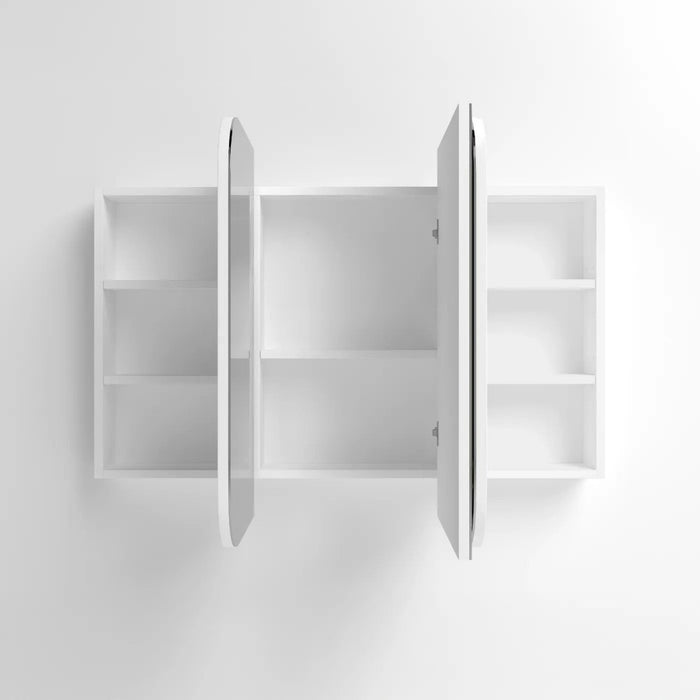 900-1500*750mm Otti Newport Matt White Rectangle Curved Moisture Resistant Plywood Shaving Cabinet