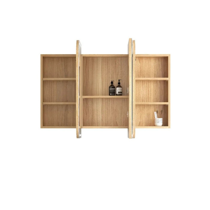 900-1500*750mm Otti Newport Woodland Oak Rectangle Curved Moisture Resistant Plywood Shaving Cabinet