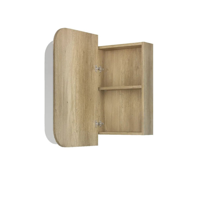 900-1500*750mm Otti Newport Natural Oak Rectangle Curved Moisture Resistant Plywood Shaving Cabinet