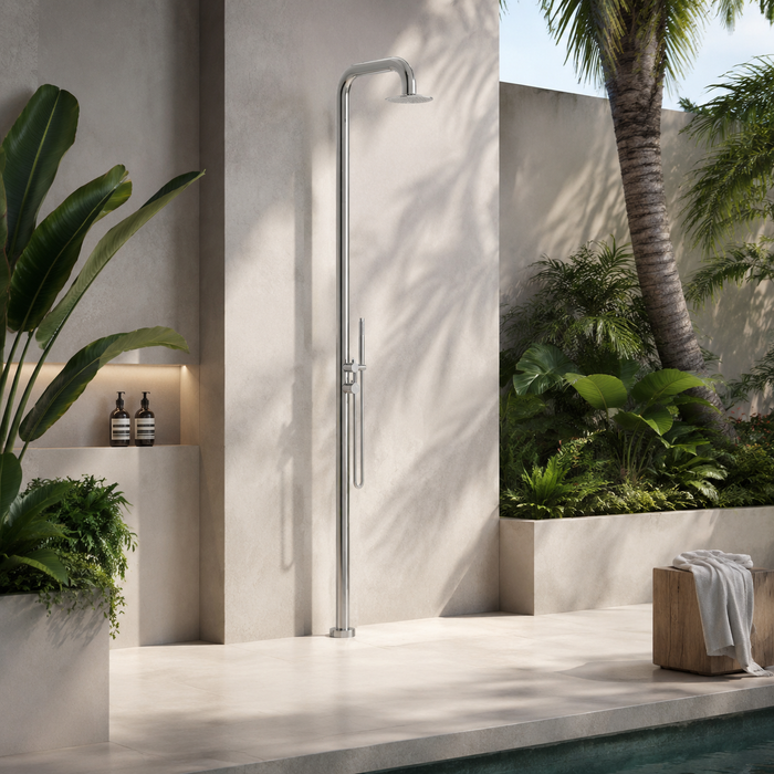 Linkware Elle 316 Stainless Steel Outdoor Freestanding Twin Shower