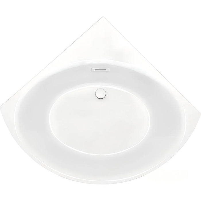1000/1200*630mm Mercio Compact Stanford Gloss White Triangle Corner Back Bathtub