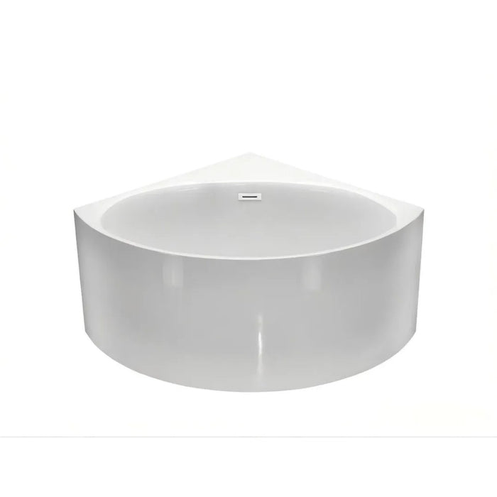 1000/1200*630mm Mercio Compact Stanford Gloss White Triangle Corner Back Bathtub